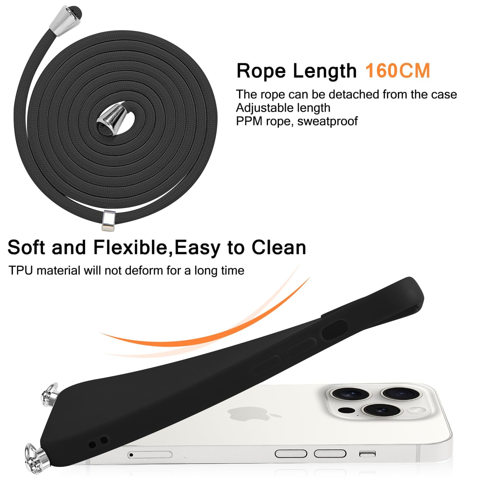 Krdvekm Handyhülle Mit Band Für IPhone 16 Plus (6,7'') – Transparent, Magnetisch (MagSafe), Blumen-Motiv, Stoßfest