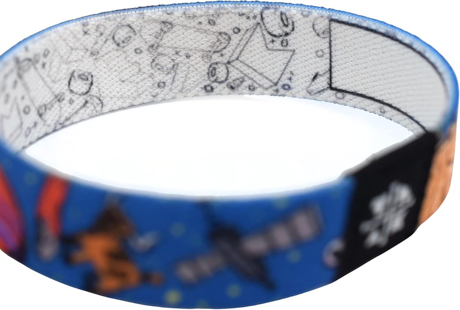 Teak Tuning "Rock It Wristband - Space Ape Edition - Stretchy Polyester, One Size Fits Most - 175mm Length, 15mm Width - Colorful Graphics with Writable Inner Surface, with Embroidered Teak Logo