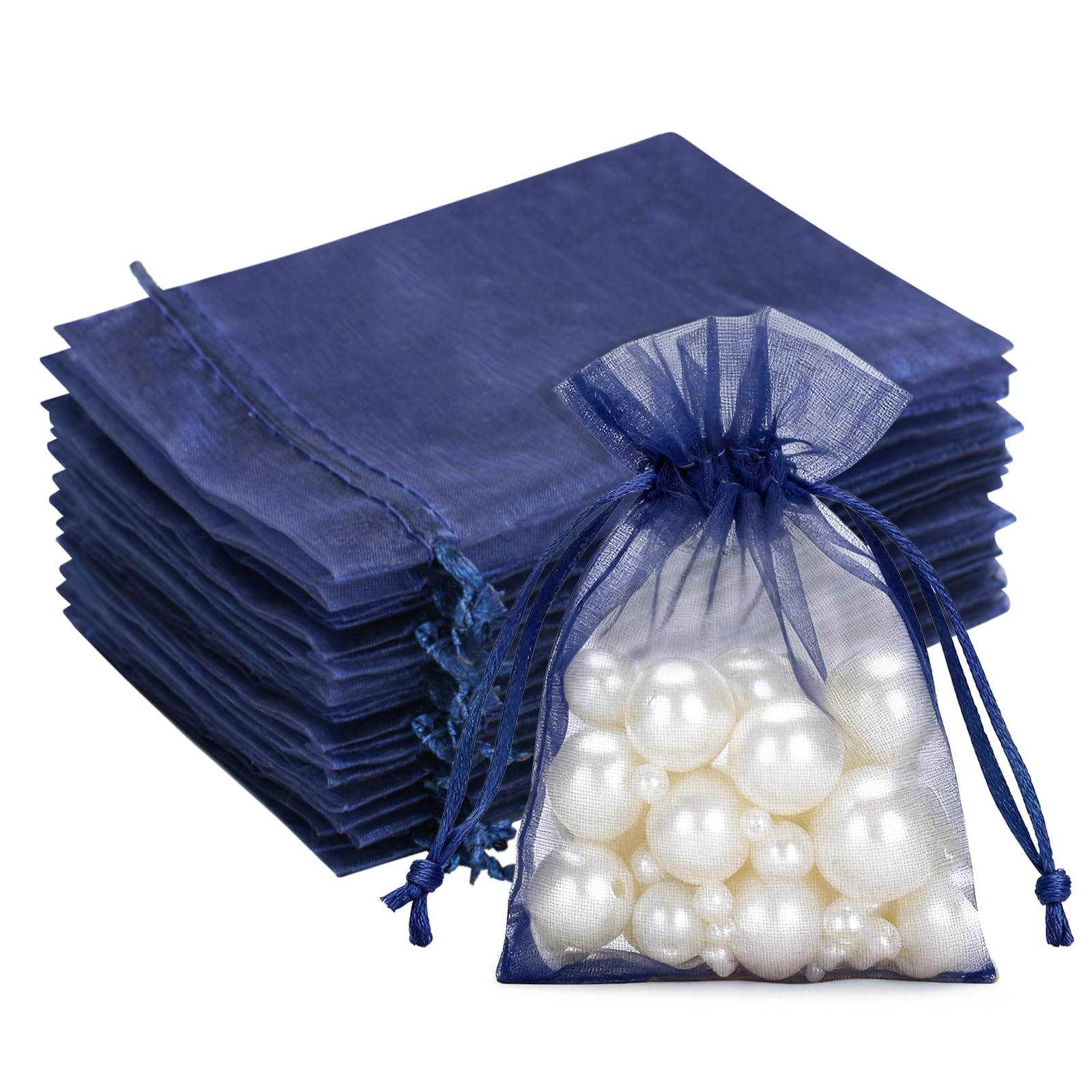 G2PLUS White Organza Gift Pouches - 7x9 CM Small Organza Favor Bags, 50 PCS Wedding Jewelry Bags - Clear Mesh Pouches for Wedding, Christmas, Birthday, Anniversary — view 24
