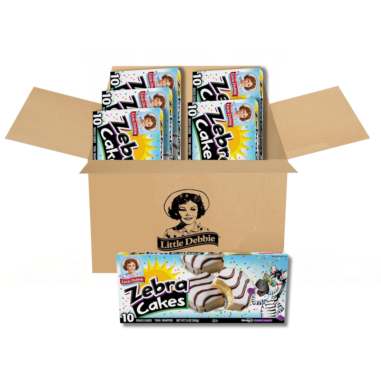 Little Debbie Zebra Cakes, 60 Twin-Wrapped Cakes (6 Boxes) (Pack of 2)