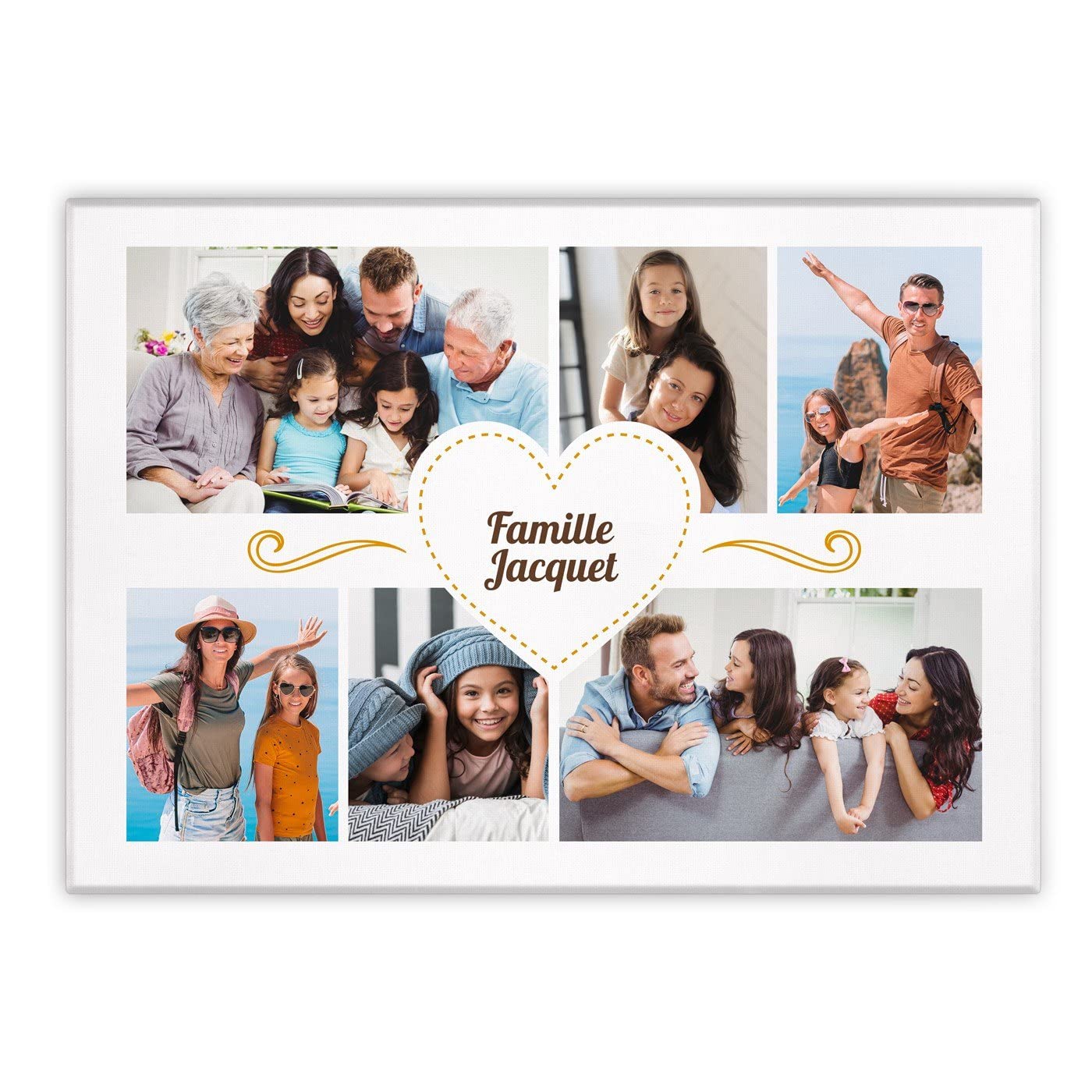 Maverton Image sur Toile - Cadre personnalisable avec votre Photo - pour parents - décoration murale moderne pour couples - souvenir pour jeunes mariés - mariage - noces - Famille - 50 x 70 cm