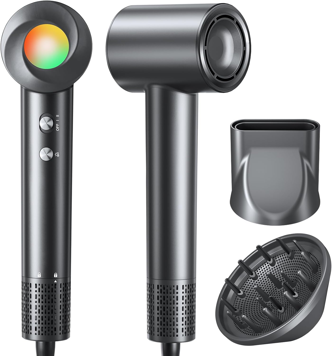 160000 RPM Ionic Hair Dryer Portable Lightweight Blow Dryer with 500 Million Negative Ions, Fast-Drying, Lightweight and Quiet with Diffuser & Nozzle, Perfect for Home and Travel