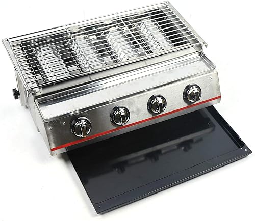 Miniatura 3 de Parrilla de gas propano para barbacoa, patio, jardín, pícnic, parrilla de barbacoa de acero inoxidable, parrilla portátil de gas propano líquido