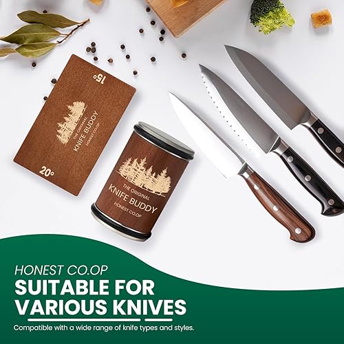 Miniatura 4 de Kit de afilador de cuchillos rodantes, sacapuntas magnético para vasos con discos de diamante y cerámica, guía de ángulo de 15 y 20, cuchillos de