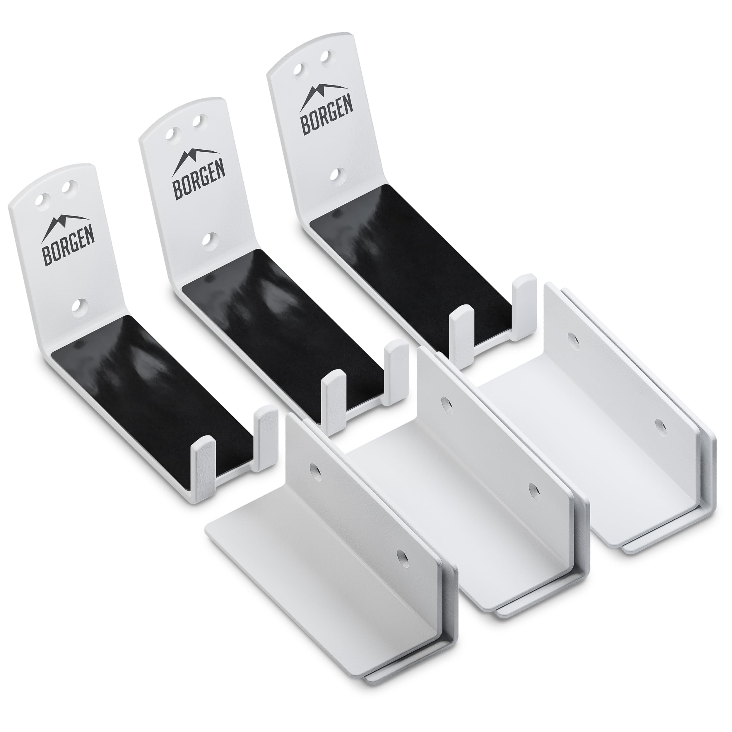 Borgen Wall Mount Pedal Hook for E-Bike &amp; MTB - White - Set of 3