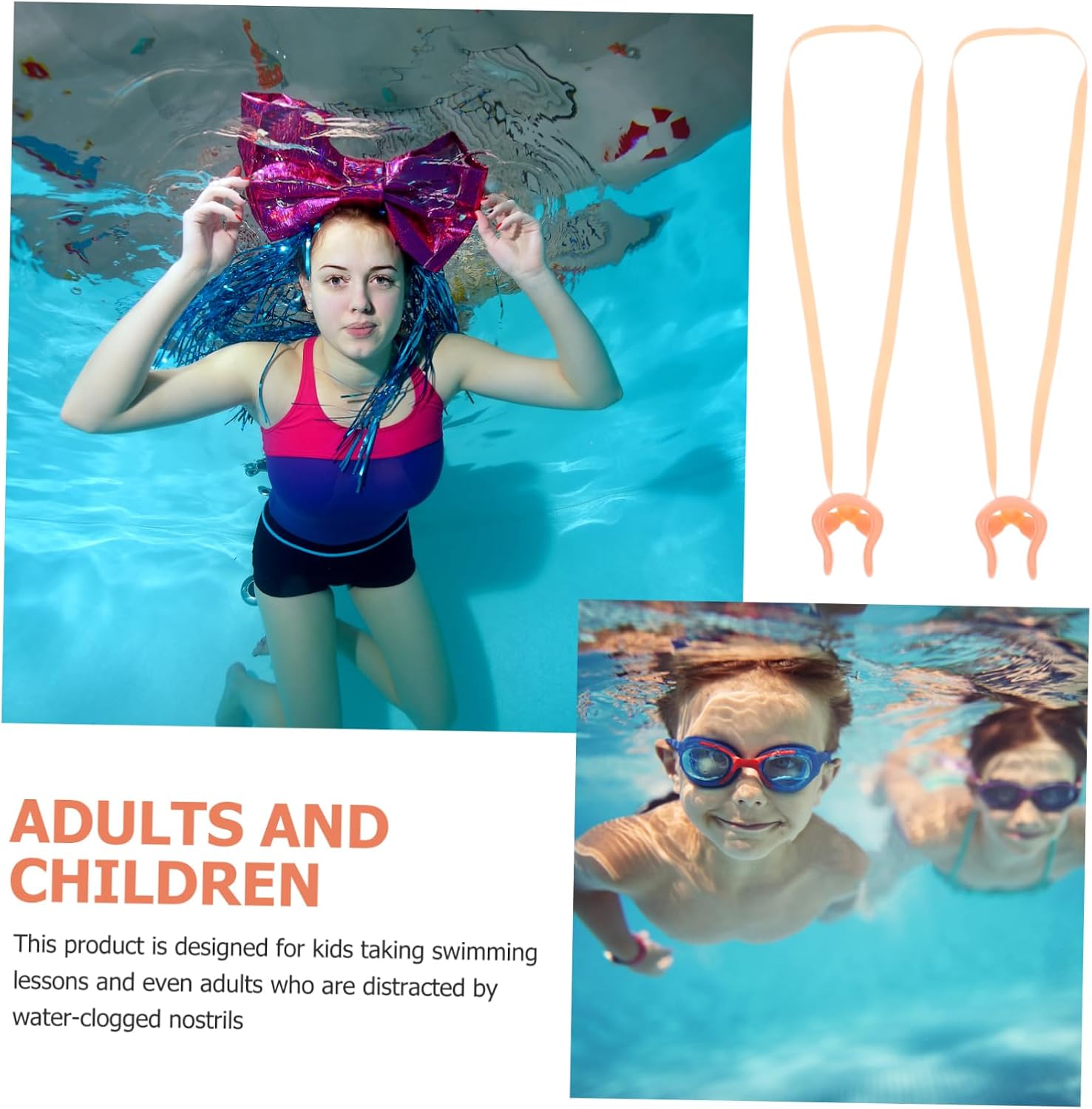 12pcs Silicone Swimming Nose Clips Strap for Boys and Girls and Adults Comfortable Tear-Resistant and Secure Nasal for Swimming Activities