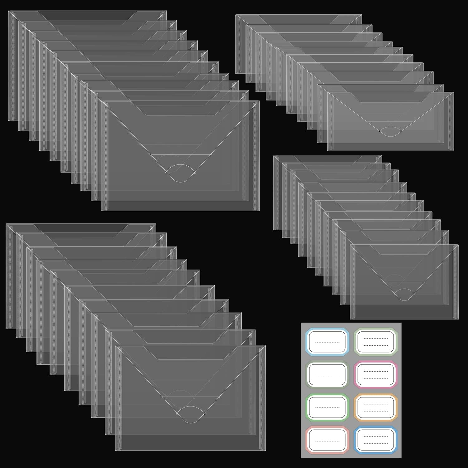40 PCS Stamp and Die Storage Pockets 48 Label Stickers 4