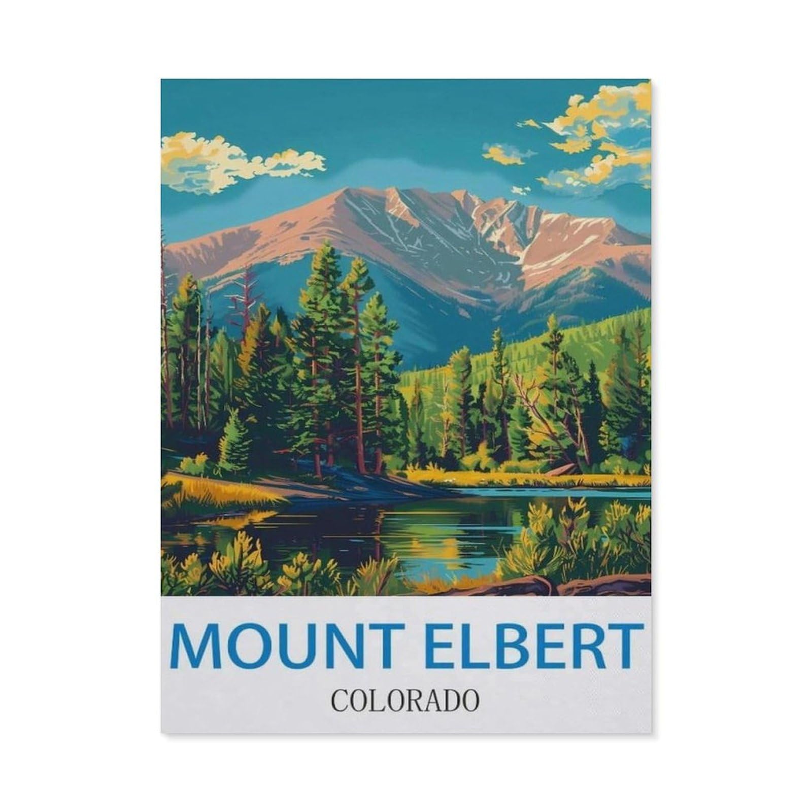 Beayodkp （30 X 40 Cm/11.81 X 15.74 Inches） Diamond Painting，Mount Elbert Colorado，Round Full Drill Acrylic Embroidery Cross Stitch Arts Craft Canvas Supply For Home Wall Decor Adults And Kids-Ci78