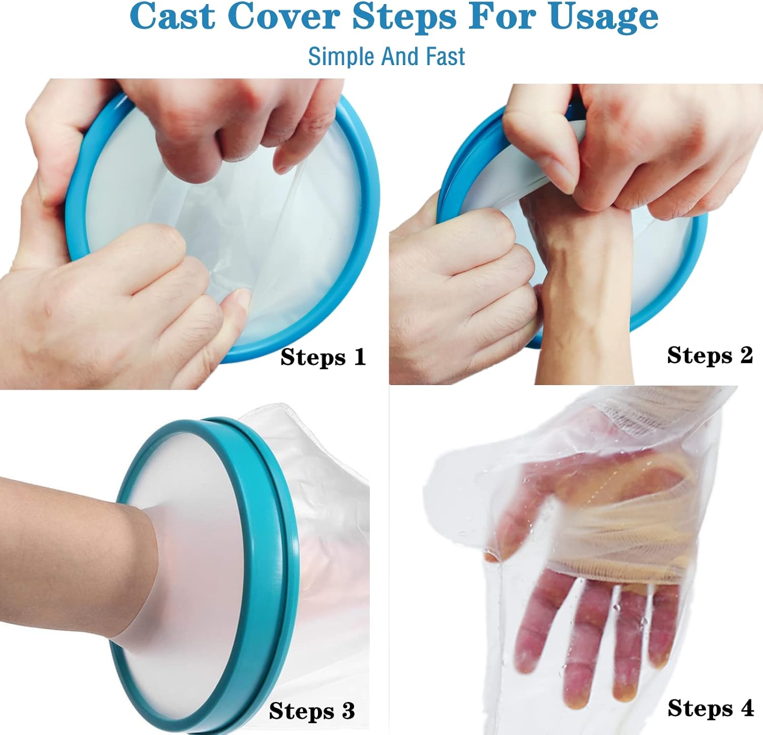 Cast Protector for Shower,Cast Covers for Shower Arm Medium Size Waterproof Sleeve, Reusable for Arm,Hand,Wrist,Fingers.