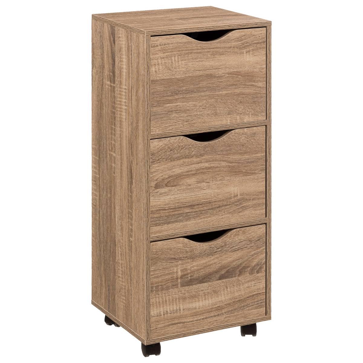 5 five simply smart 5five Torre 3 cassetti con ruote naturali