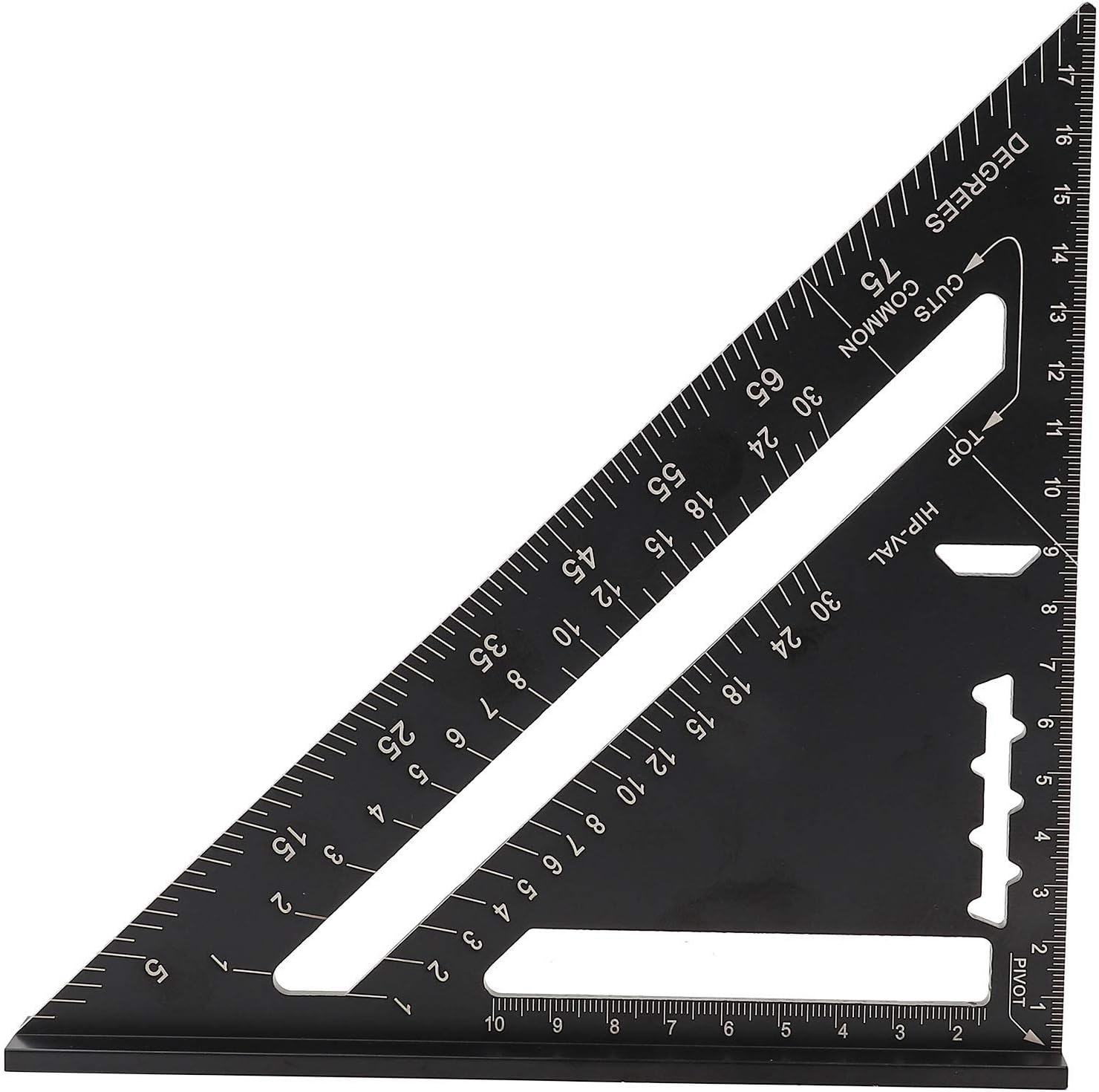Fafeicy 7 Inch Metric Aluminum Alloy Roofing Tool, Angle Protractor Layout Template with Clear Accurate Scale for DIY Building Remodeling Saw Template (Metric 16CM)