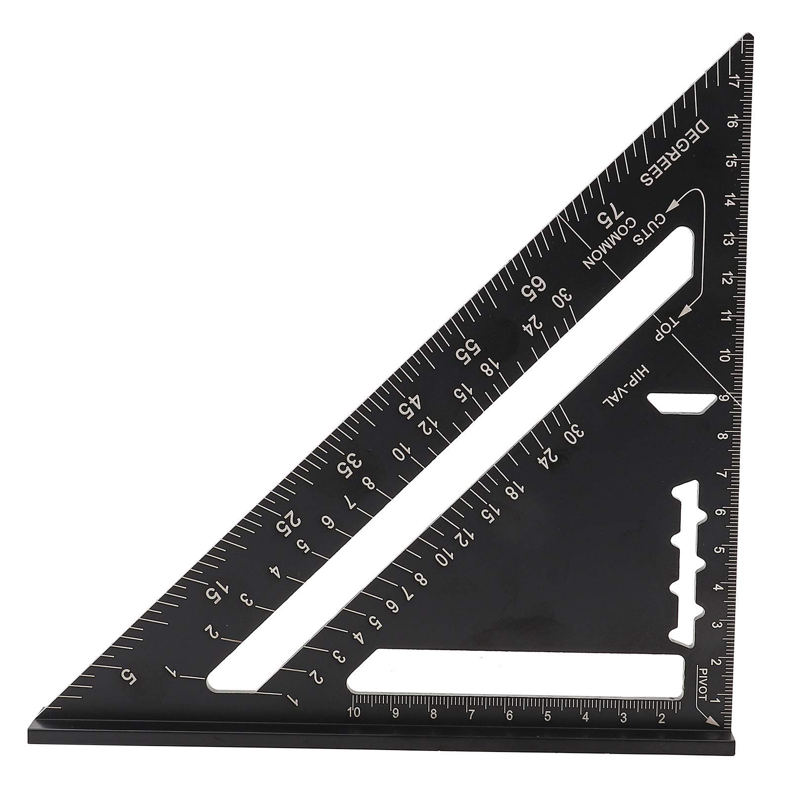 7 Inch Metric Black Oxidation Roofing Angle Protractor for Saw with Clear Scale for Building and Remodeling Projects (Metric)