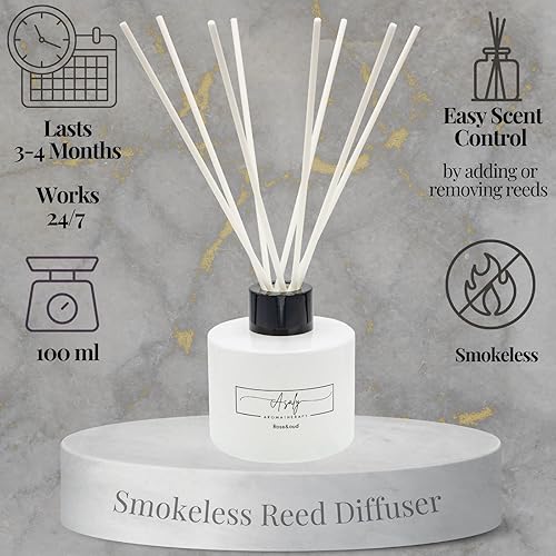 Miniatura 5 de ASALY - Juego de velas de lujo para regalo, 2 velas perfumadas y 1 difusor de caña. Juego de regalo para cumpleaños, aniversario, regalo del día de