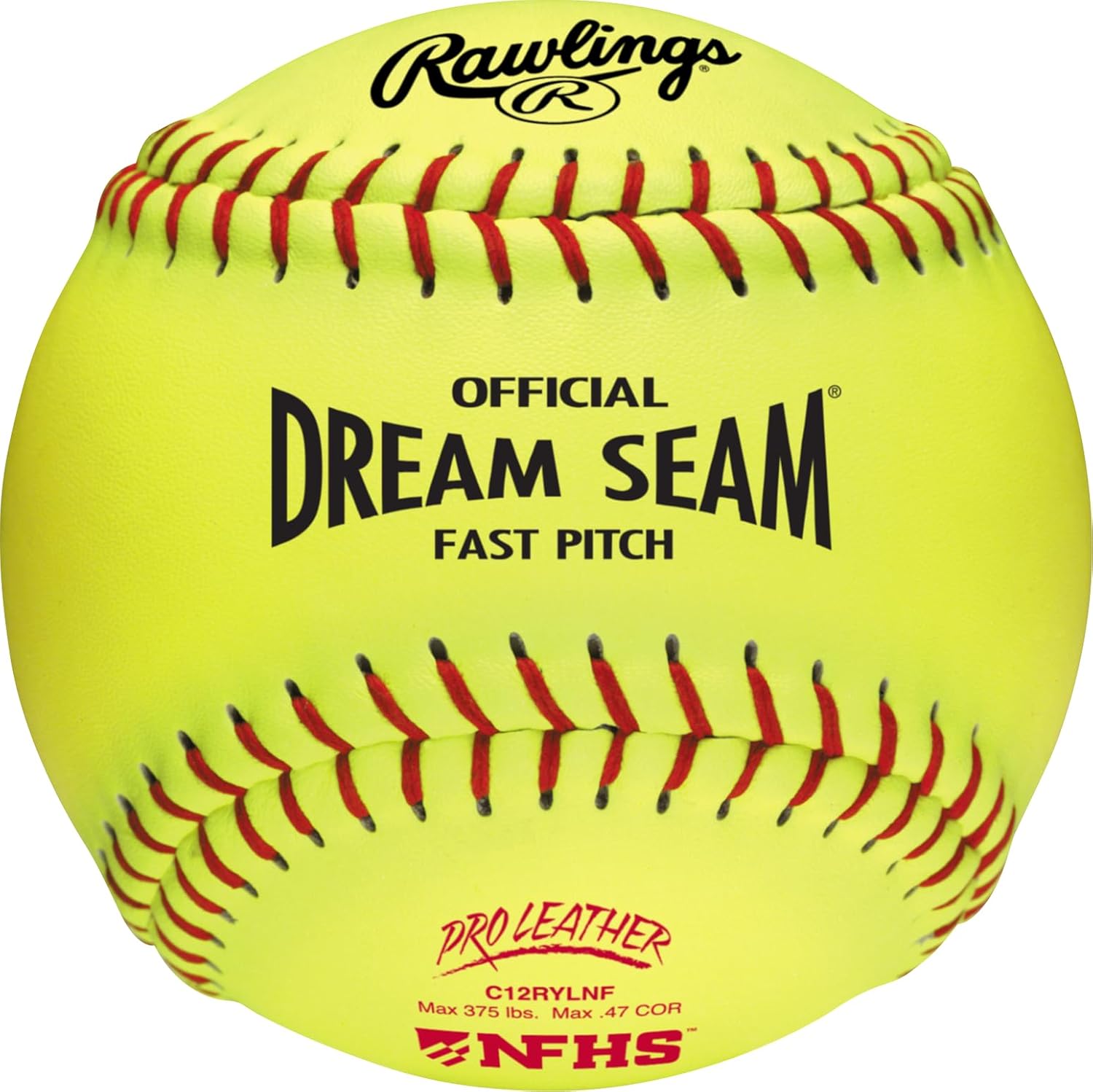 Rawlings | Official NFHS Pro Leather Dream Seam Fastpitch Softballs | C12RYLNF | 12" | 12 Count