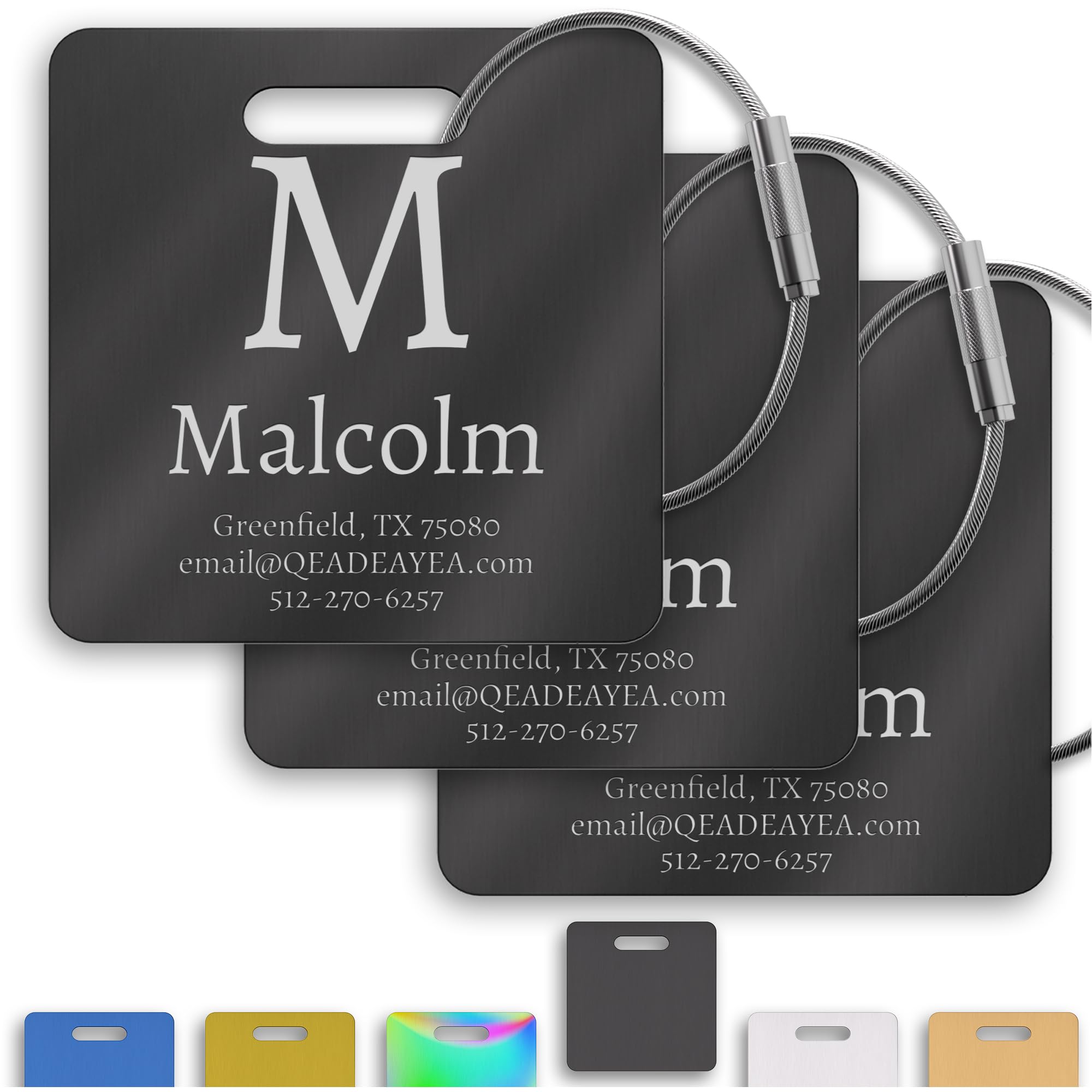 Personalized Luggage Tags for Suitcase (3/6/9/12 Pack) – Custom Engraved Metal Luggage Tag for Cruise Travel, Waterproof & Heavy Duty Stainless Steel