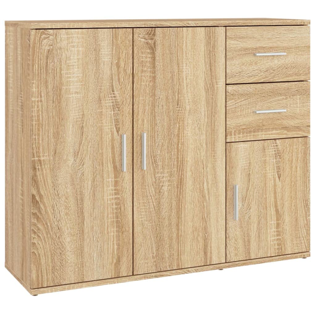 vidaXL Aparador de Madera contrachapada Roble Sonoma 91x29,5x75 cm, Armario, Armario de Almacenamiento, Armario Auxiliar, Armario aparador