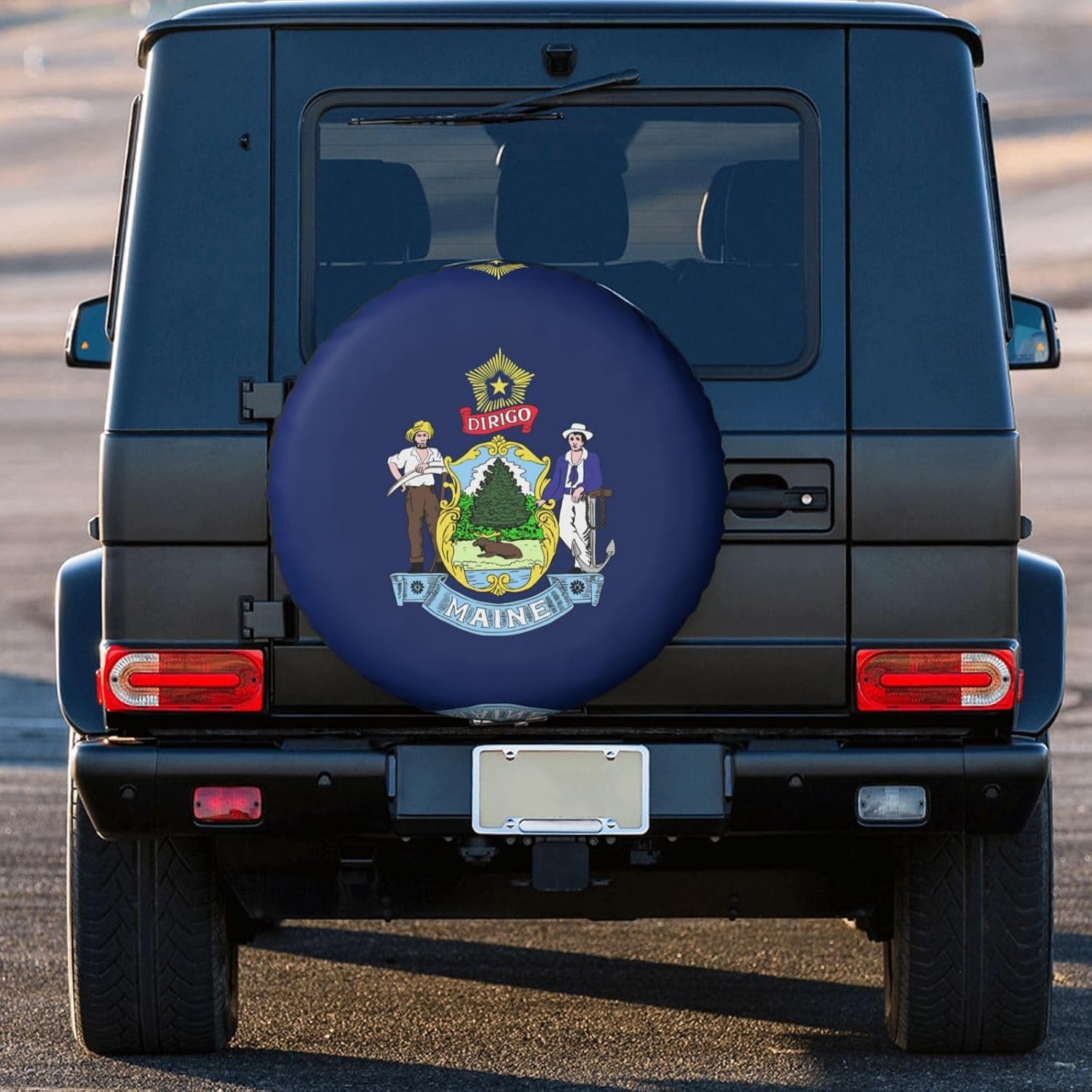Maine State Flag Print Tire Cover Universal Spare Wheel for Trailer Rv SUV Truck Camper Travel Accessories