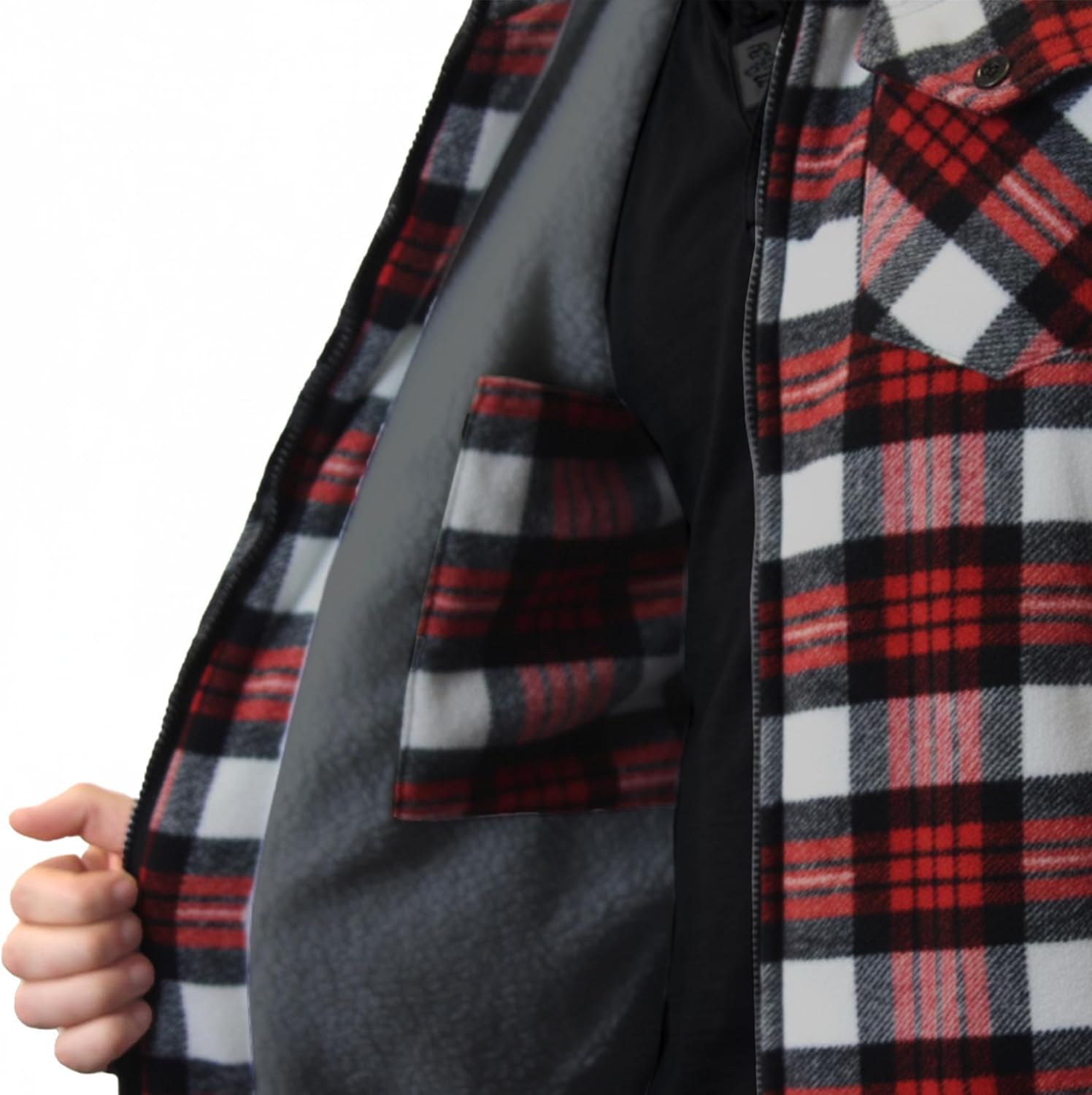 Game Technical Apparel Mens Richmond Sherpa Fleece Lined Thick Lumberjack Hooded Jacket