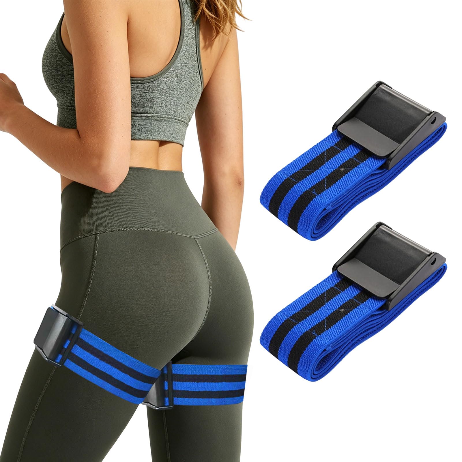 2 Pack Blood Flow Restriction Bands, Booty Bands for Women, Adjustable Resistance Bands for Glute Training, Thigh Bands for Squats and Muscle Growth, Portable Fitness Bands for Home and Gym Workouts