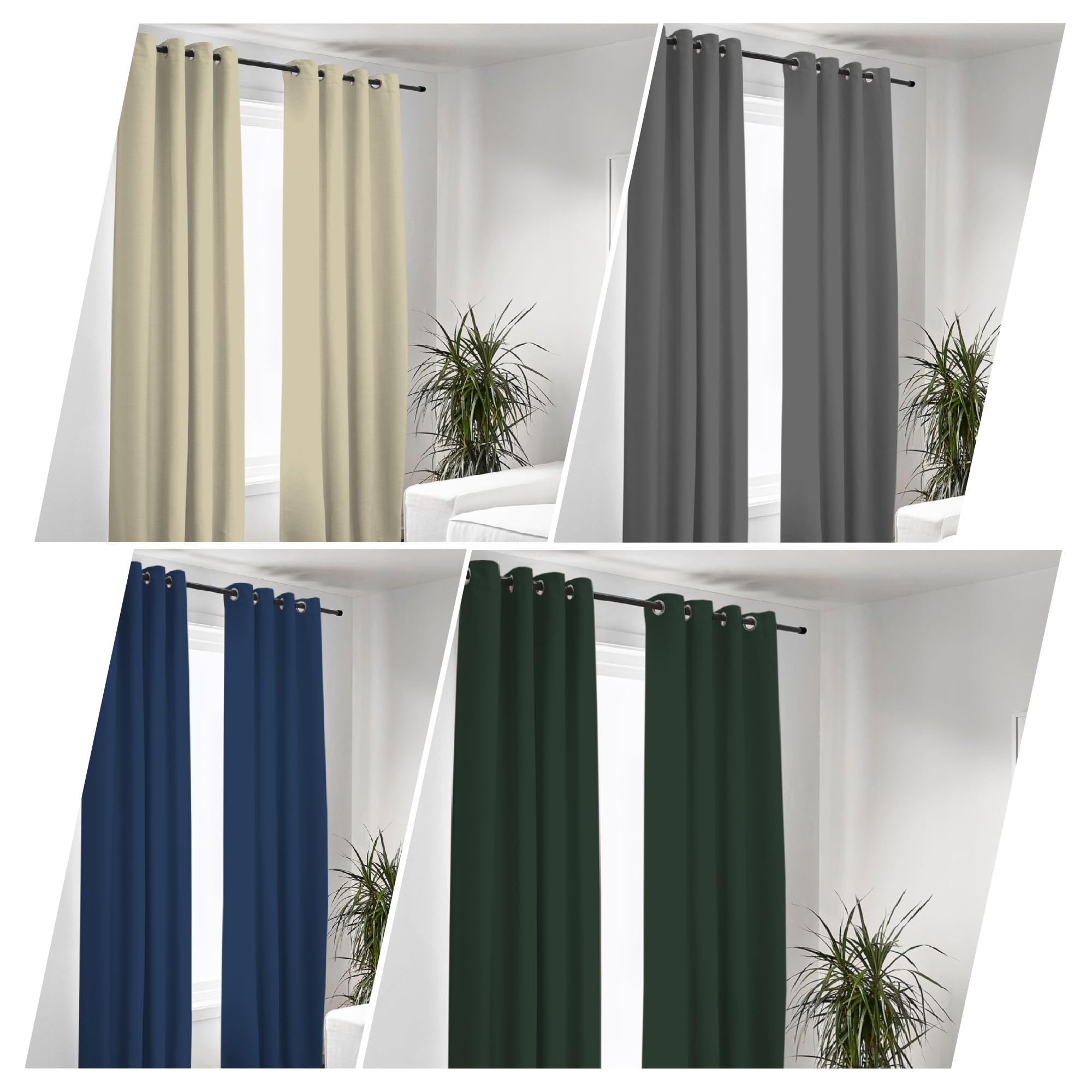 Tende per Interni 1 Pezzi 226 x 223 cm 100% Poliestere Tende Camera da Letto/Tenda Bianca per Il Soggiorno e La Camera, Grigio Scuro