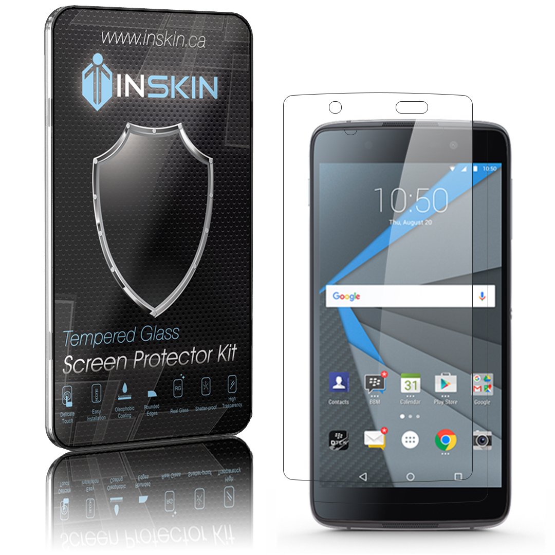 Inskin Case-Friendly Tempered Glass Screen Protector, fits BlackBerry DTEK 50 and Alcatel Idol 4 5.2 inch. 2-Pack.