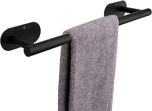 Miniatura 8 de TocTen Toallero de baño autoadhesivo, toallero para baño, soporte para toallas de baño de acero inoxidable a prueba de óxido, sin daños, barra