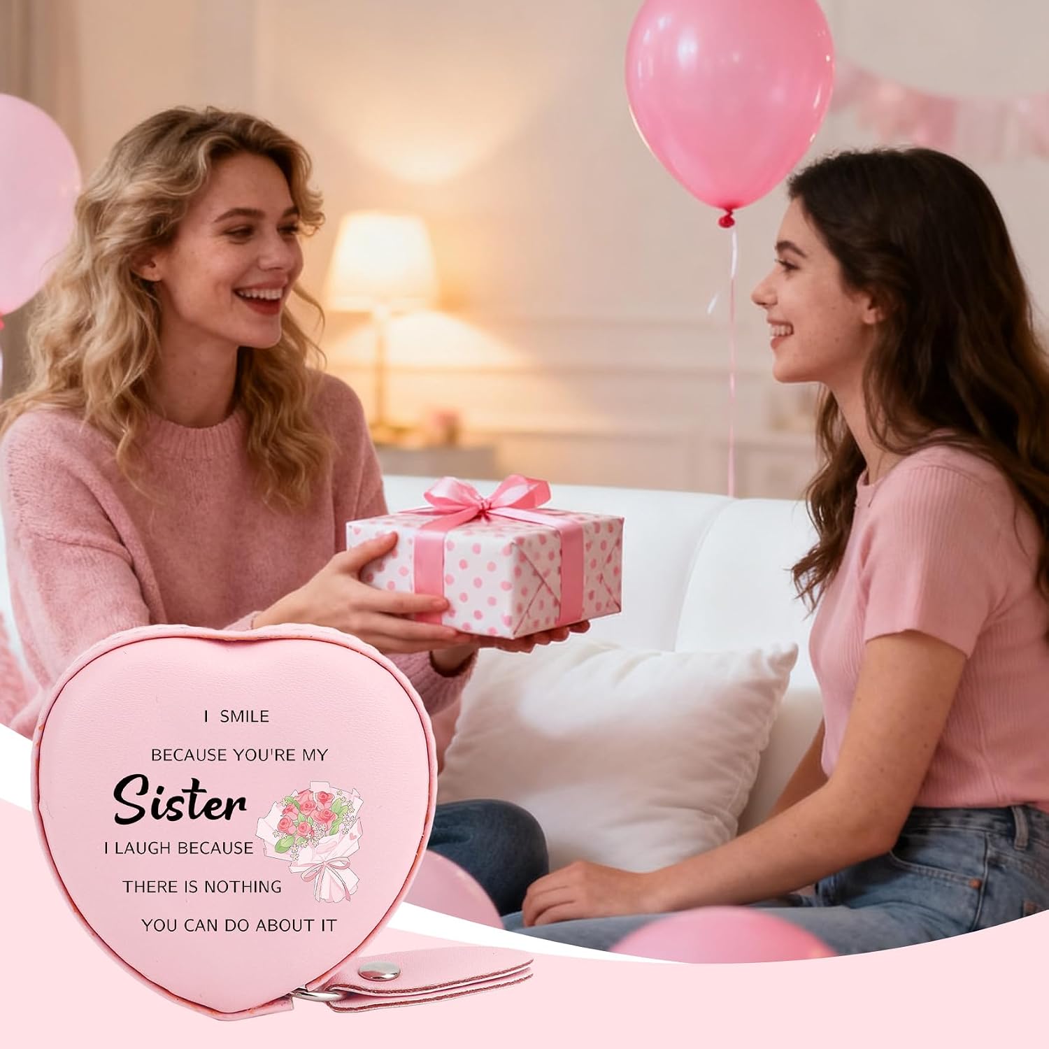 Sister Gifts for Sisters Adult - Personalized Sister Birthday Galentine Valentines Mothers Day Graduation Christmas Gifts from Sisters Brother,Soft Tape Measure,Stocking Stuffers for Women
