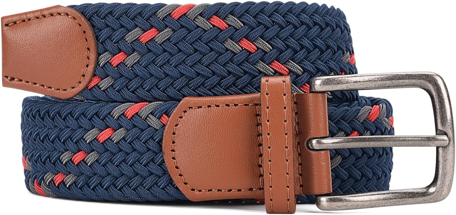 Elastic Golf Belts for Men Womens Causal Stretch Elastic Woven Belt 1.37" Wide