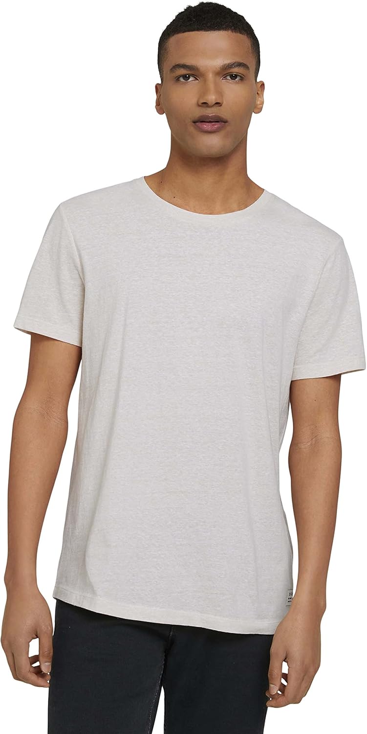 TOM TAILOR DENIM MIT STRUKTUR - Camiseta Estampada - Green White Injected Structure To722o183 M11