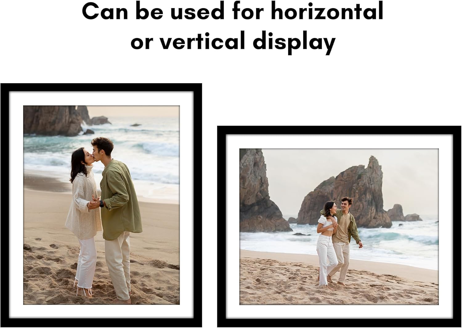 Americanflat 26x32 Picture Frame with Polished Plexiglass - Use as 22x28 Frame with Mat or Display 26x32 Photo Without Mat - Epic Collection - Wide Picture Frames for Wall Display - Black