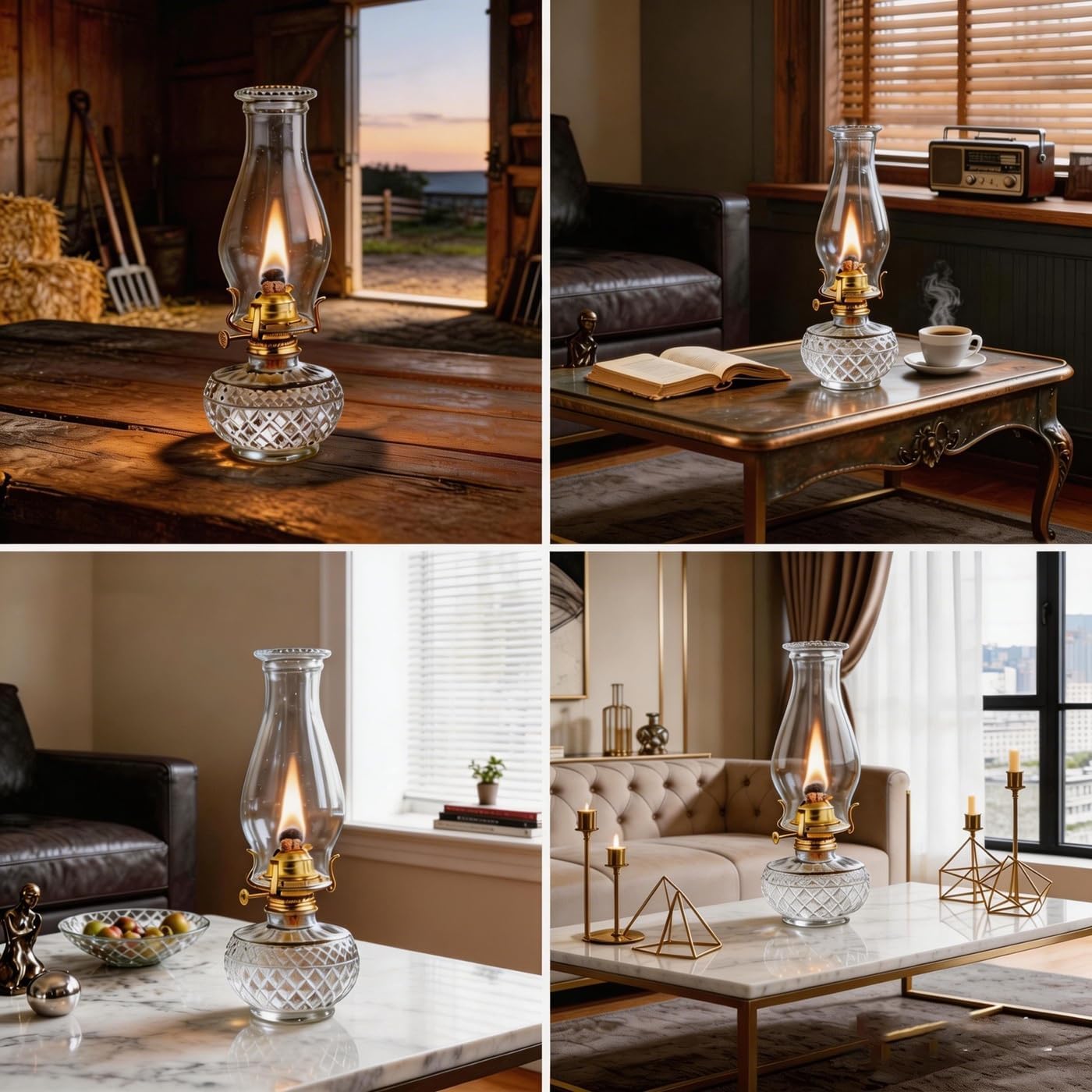 Oil Lamp Chimney Replacement,3 Inch x 8 Inch Kerosene Lamp Globe,Clear Glass Oil Lamp Globe, Crimped Top Hurricane Lamp Shade Cover,Glass Chimney For Oil Lamps(1 Pack)