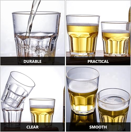 Miniatura 3 de Luxshiny Vasos transparentes para beber, 12 unidades, acrílico para whisky, vasos irrompibles, vasos de cerveza, vasos de cóctel, vasos irrompibles,