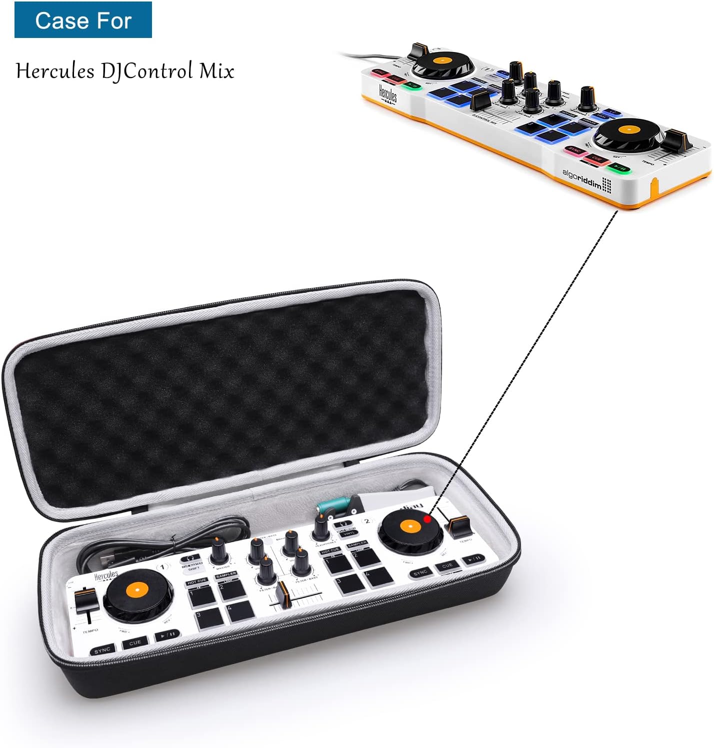 XANAD Hard Case for Hercules DJ Control Mix - Carrying Storage Bag