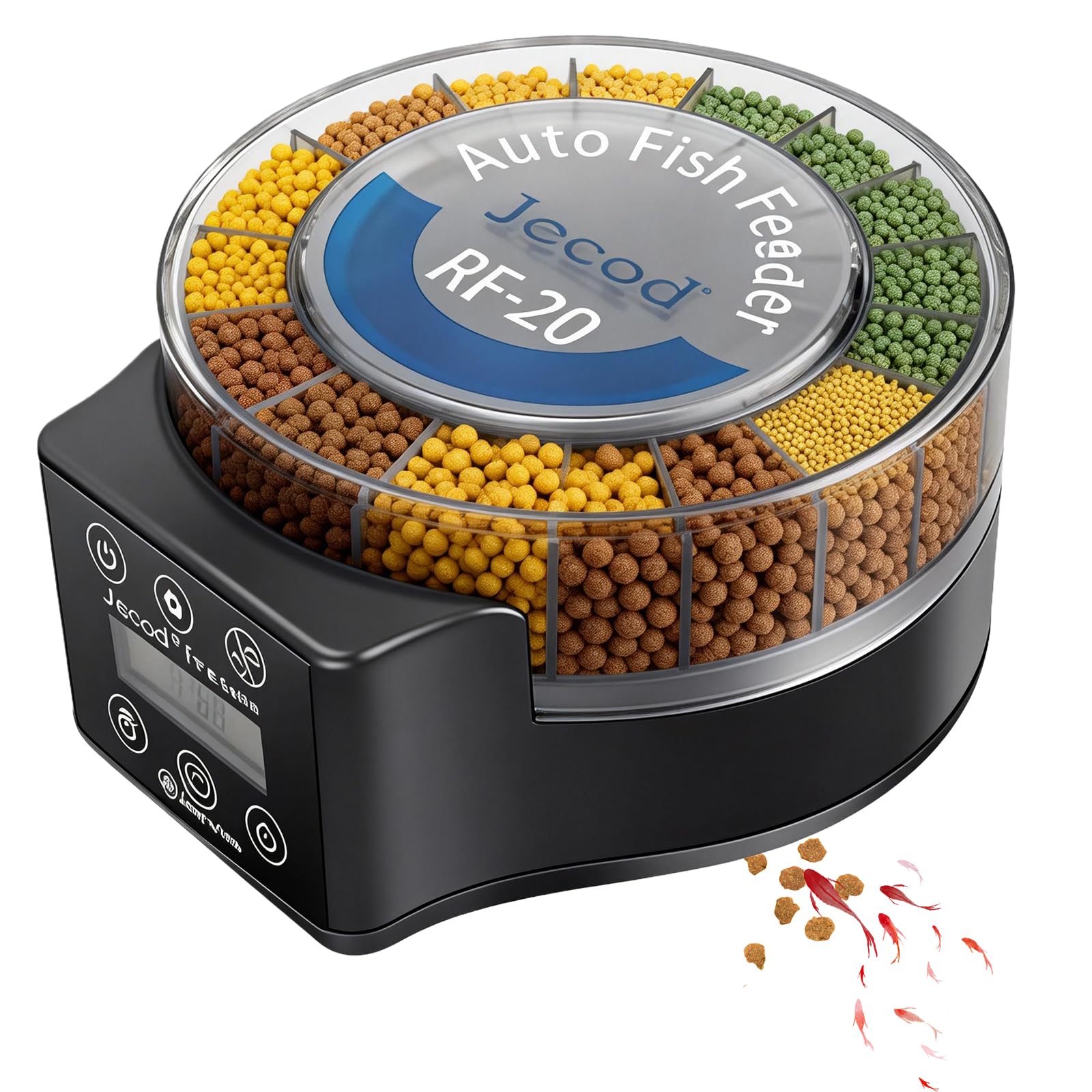 Distributeur Automatique de Nourriture pour Aquarium, Distributeur Automatique de Nourriture pour Poisson avec minuteur 140ML, 6 Modes, Distributeur Automatique Nourriture pour Aquarium avec câble