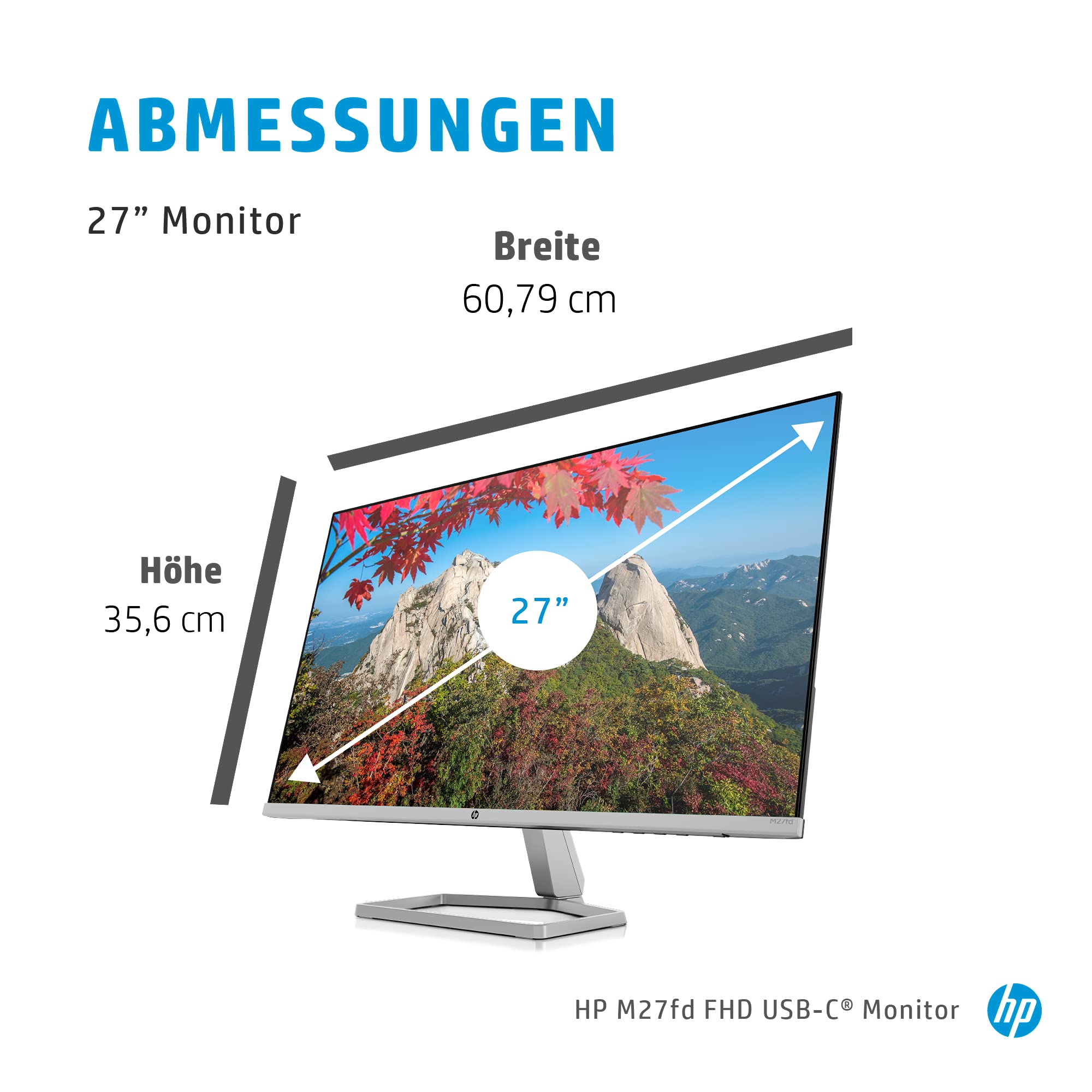 HP M27fd Monitor - Bildschirm, Full HD IPS Display, 75Hz, 5 ms