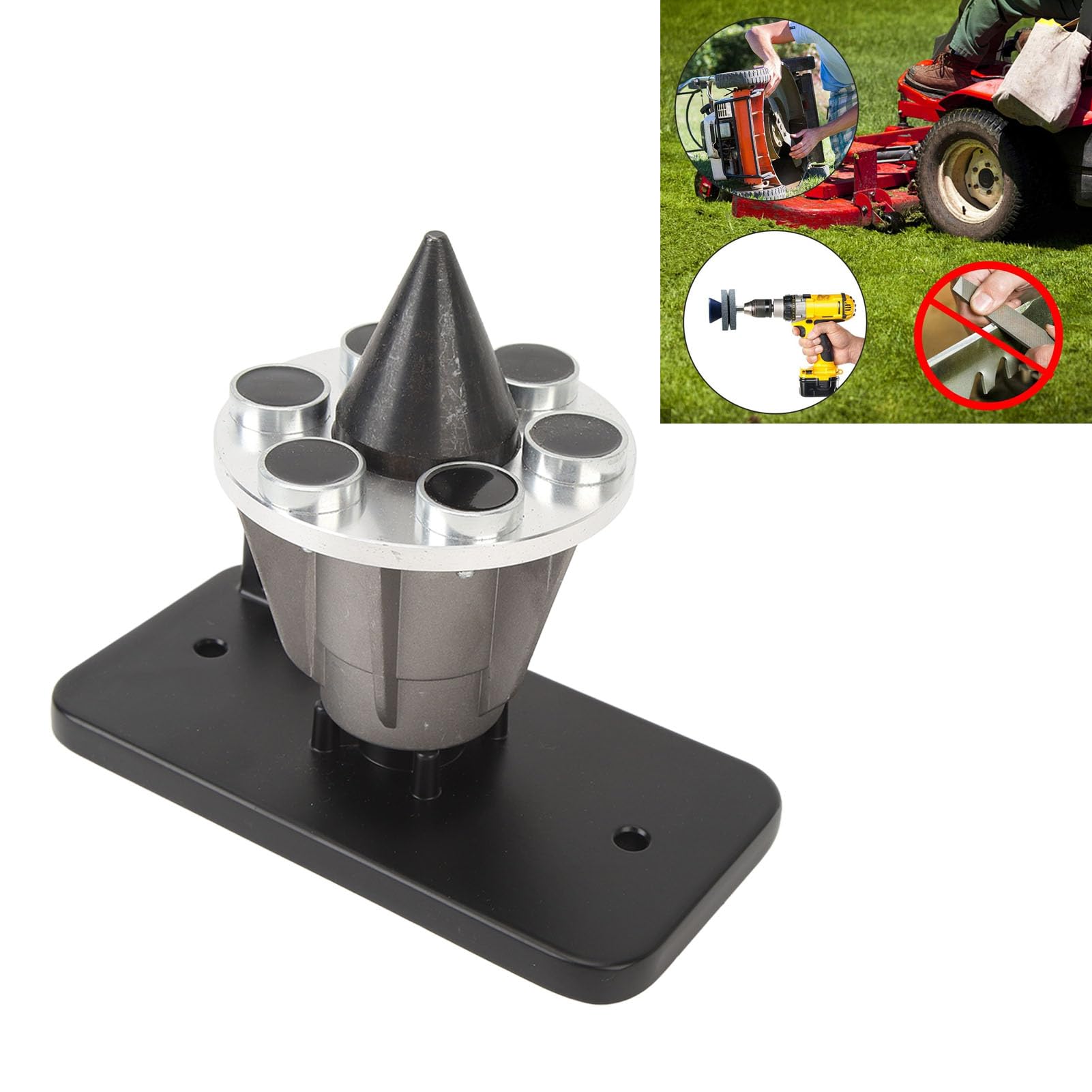 Equilibrador de Cuchillas Magnético para Montaje en Pared 42 047 Equilibrador de Cuchillas para Cuchillas de Cortacésped Troy