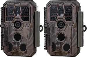 GardePro E5S Trail Camera 2 Pack, 64MP 1296p, Game Cameras with 100ft No Glow Night Vision Motion Activated Waterproof for Deer Wildlife Cam, Hunting asin的图片