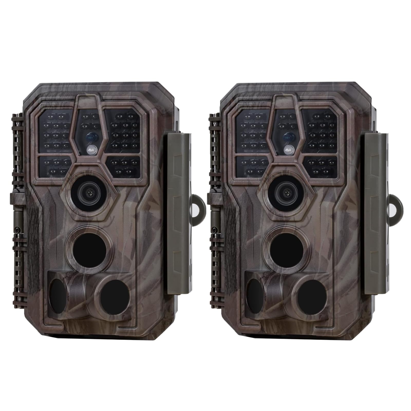 GardePro E5S Trail Camera 2 Pack, 64MP 1296p, Game Cameras with 100ft No Glow Night Vision Motion Activated Waterproof for Deer Wildlife Cam, Hunting