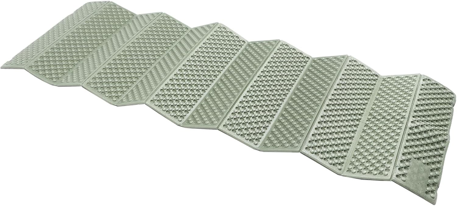 Water-Resistant Folding Camping Pad with Aluminum Coating Thick Outdoor Cushion for Hiking Picnic and Sleeping Green Mat for Comfortable Camping and Travel