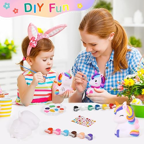 Miniatura 2 de dededa Kit de arte de luz nocturna de unicornio para pintar tu propio unicornio, artes y manualidades para niños de 4 a 8 años, regalos de