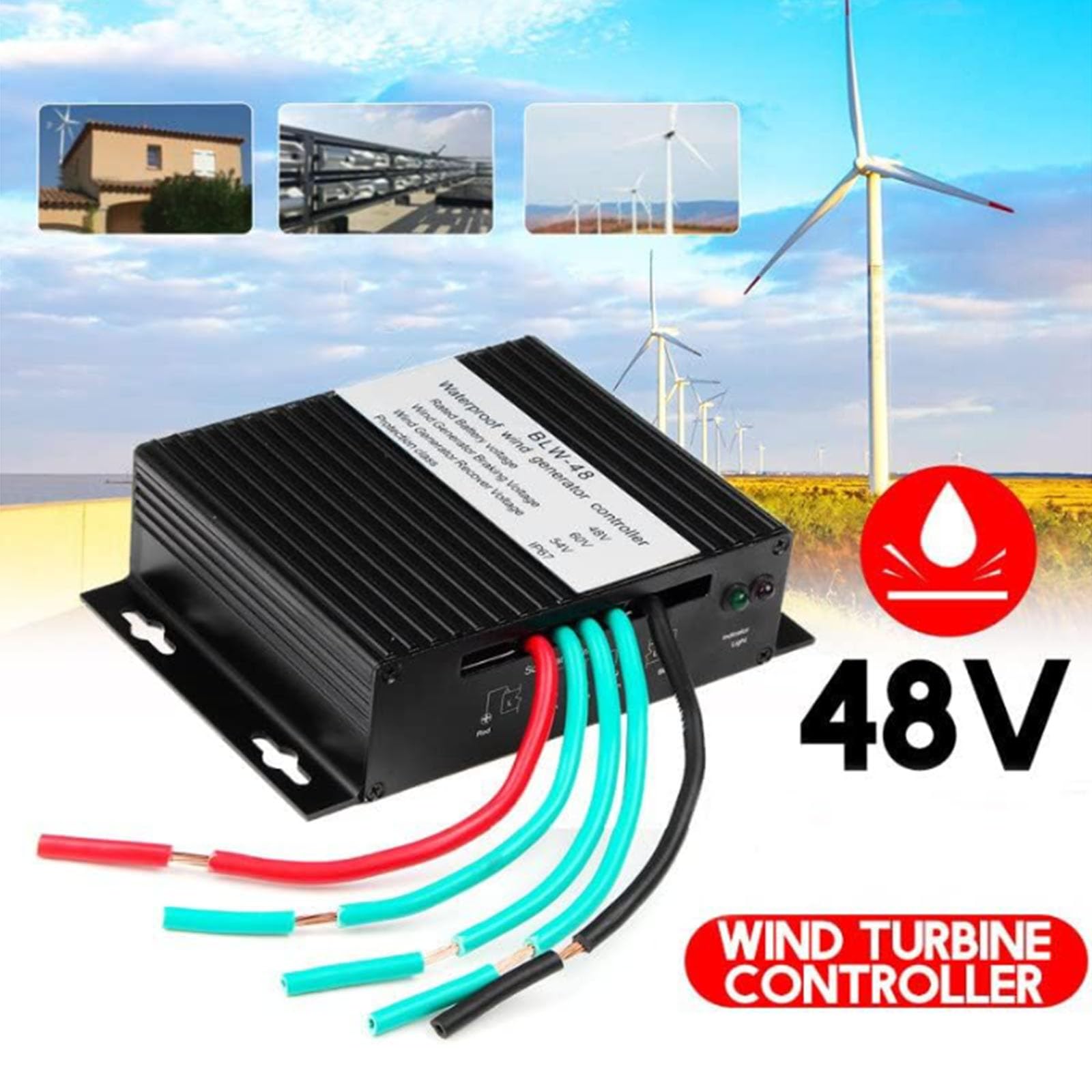 220v,HYZHANHONG 12000W Home mały regulator ładowania generatora wiatraków MPPT, 12V 24V 48V 220V Hybrydowy kontroler wiatrowy do turbiny wiatrowej