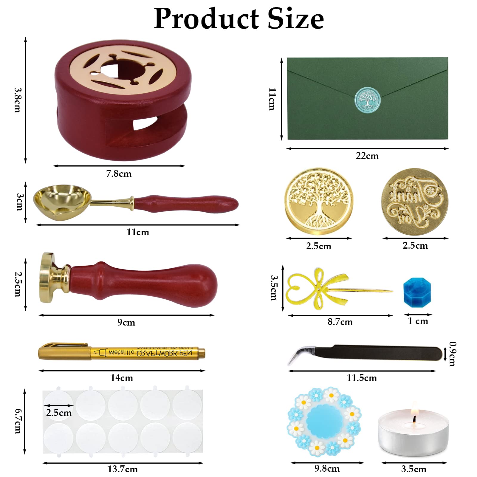 Kit Ceralacca, 600 Perline in Ceralacca Set per Decorare Buste, Lettere, Partecipazioni di Nozze, Cartoline A-1