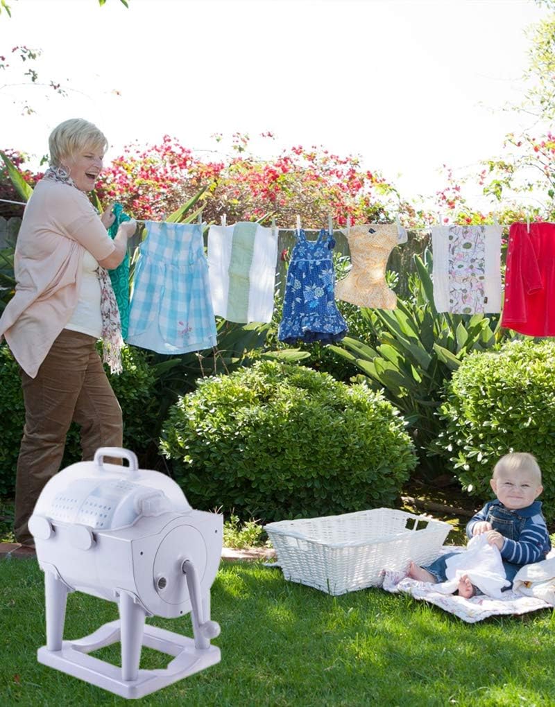 Bеѕt Dеаl Prоduсt 2021 Upgraded Manual Non-Electric Washing Machine Washer Dryer Combo Portable Non-Electric Clothes Washer Hand Cranking Counter Top Washer Mini Manual Washer for Camping, Dorm, Apartments, Delicates