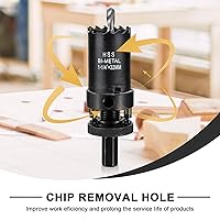 Vista 107 de Sierra perforadora de 4 1/8 pulgadas (4.134 in) para madera y plástico, broca de núcleo de cortador de agujeros bimetálico HSS para paneles de yeso