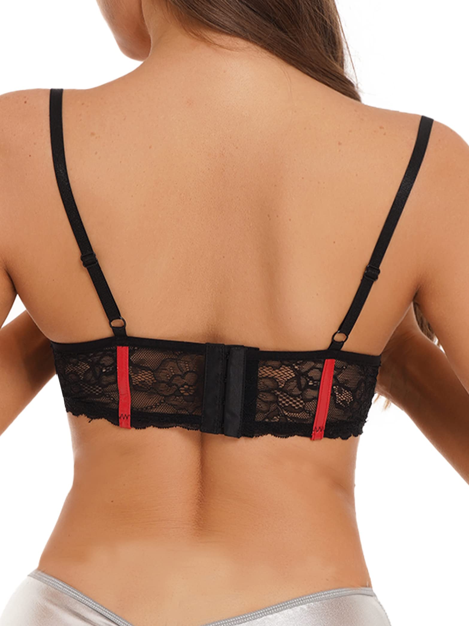 PVC Leather Lace 1/4 Cups Balconette Bralette