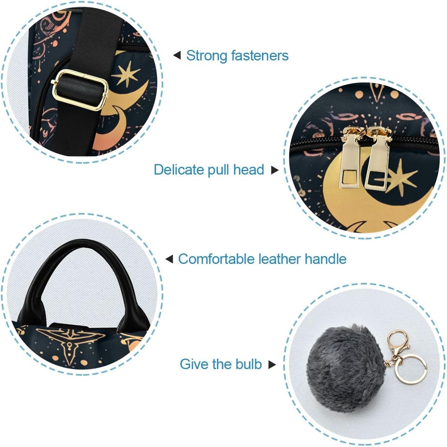 ALAZA Moon Stars Alchemy Witch Backpack Purse for Women Anti Theft Fashion Back Pack Shoulder Bag - Image 6