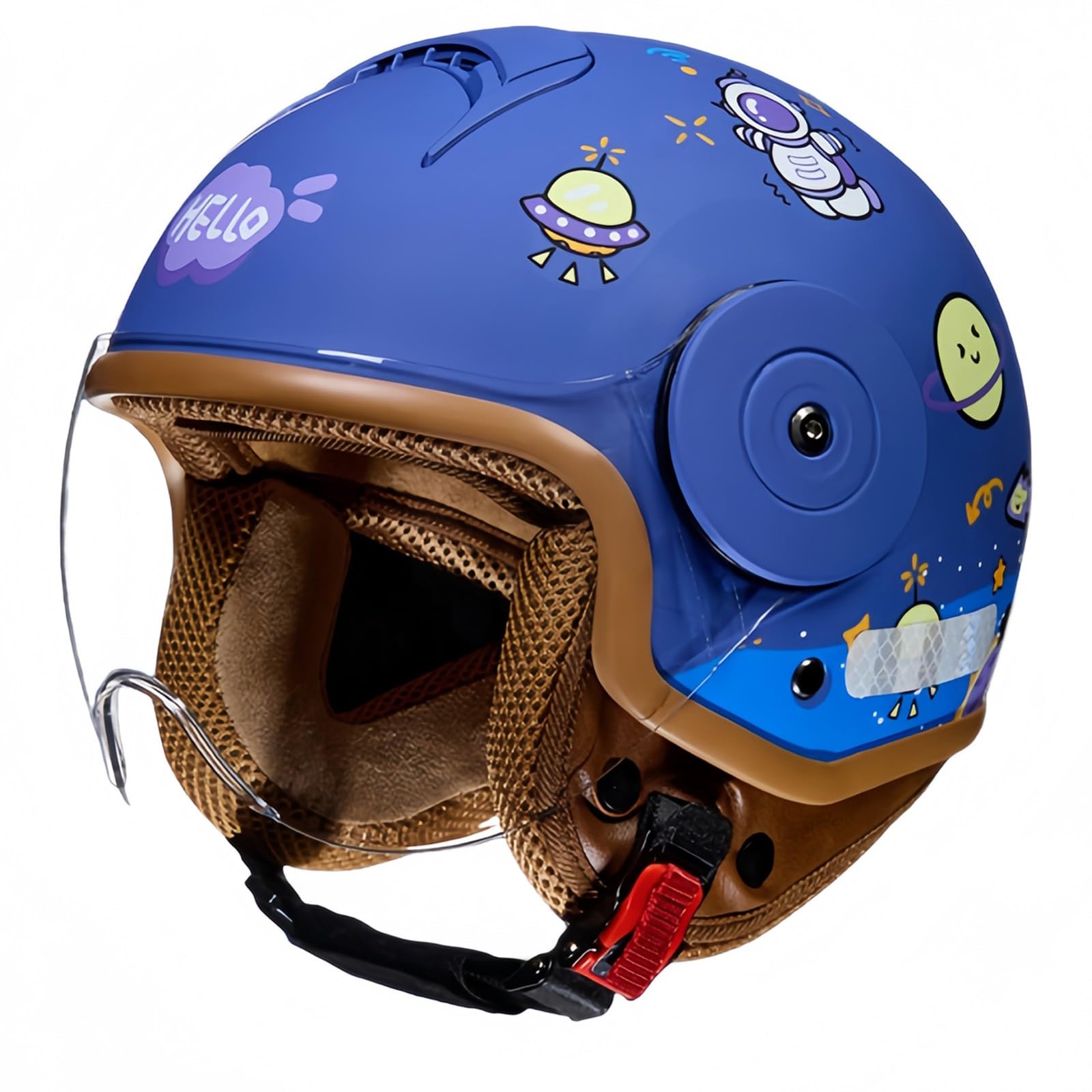 Dziecięcy kask motocyklowy, dziecięcy kask rowerowy z certyfikatem ECE 2206, wiele kolorów, bezpieczeństwo i komfort, odpowiedni dla chłopców i dziewcząt w wieku od 3 do 15 C, 46-54 cm