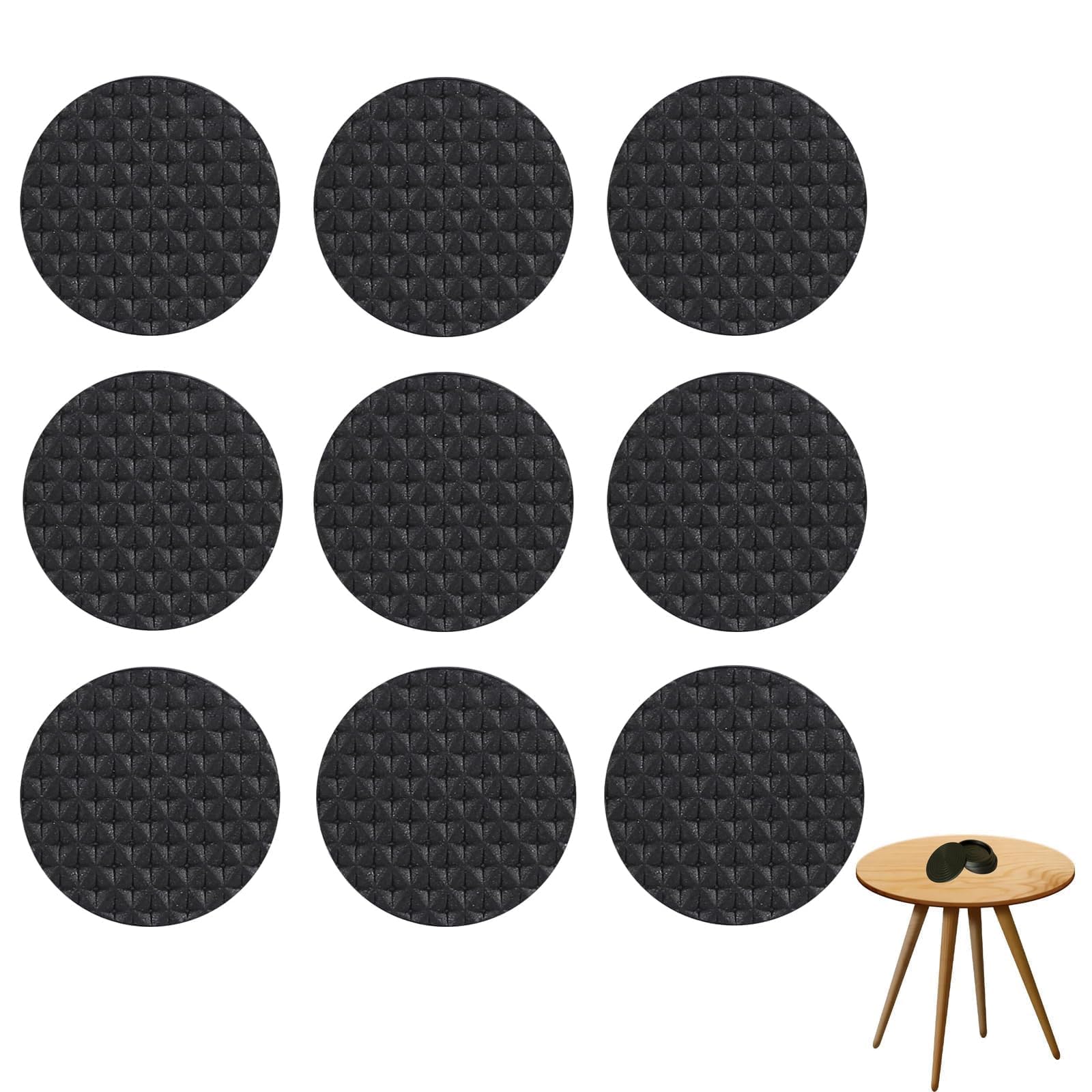 48 Pcs Non Slip Furniture Pads,Self Adhesive Rubber Feet Pads Furniture Grippers for Sofa Table Chair Leg Floor Black