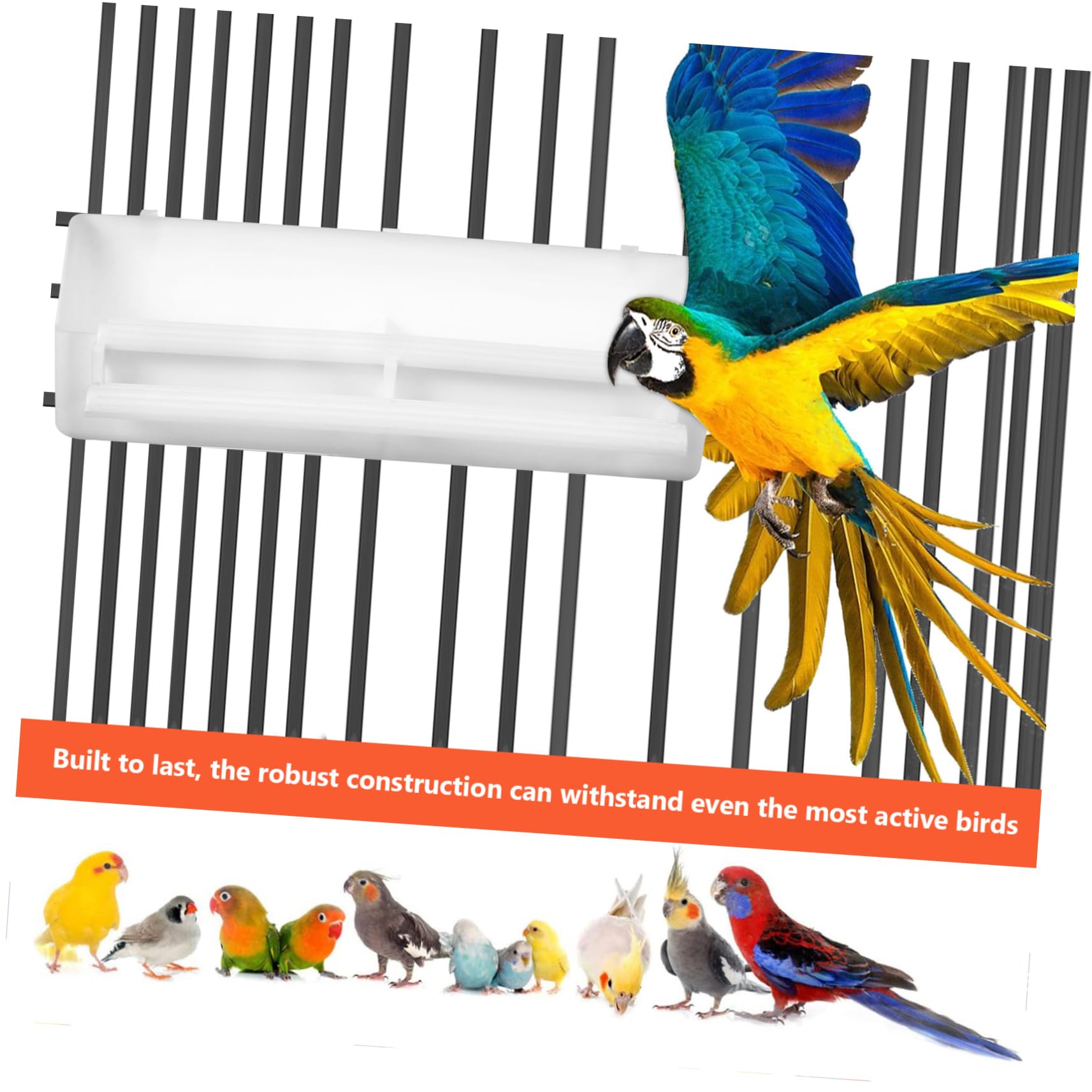 Kisangel 4 Juegos De Caja De Comida para Jaula Cuchara para Comida De Pájaros Jaulas para Pájaros Comederos para Dispensador De Agua Cuencos para a Comedero para