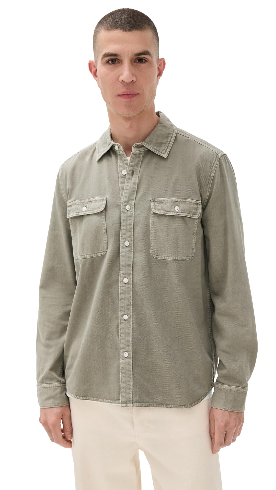 Paige Men's Vintage Dried Lemongrass Martin Shirt, Large